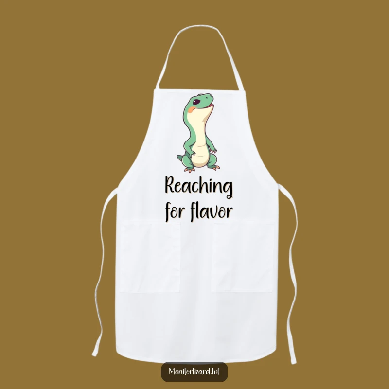 Funny Monitor Lizard Grin Apron - Kitchen Happy Reptile Wear, Great Funny Gift
