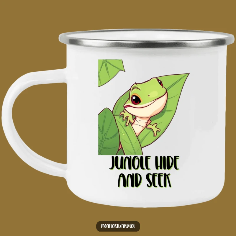 Funny Monitor Lizard Camping Mug: Jungle-Ready & Mischievous