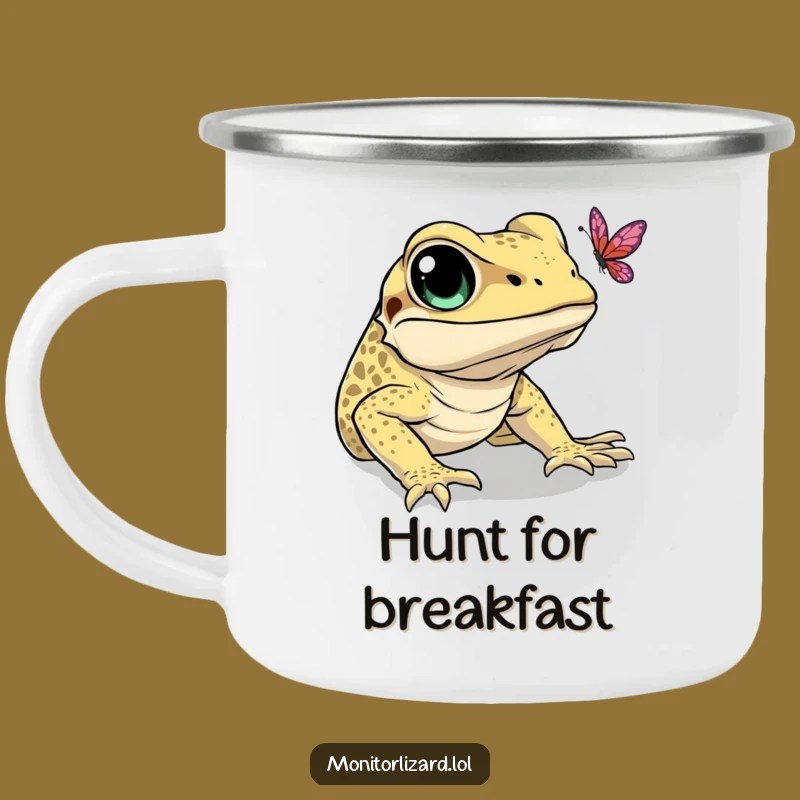 Funny Monitor Lizard Butterfly Camping Mug: Adventure Buddy Gift