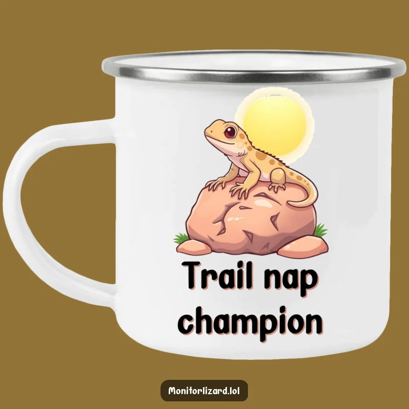 Funny Content Monitor Lizard Camping Mug: Adventure-Ready Reptile Cup