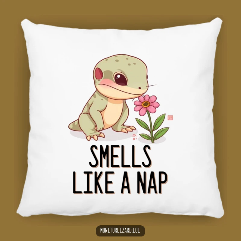 Funny Monitor Lizard Flower Pillow - Soft Reptile Accent Cushion, Adorable Funny Gift