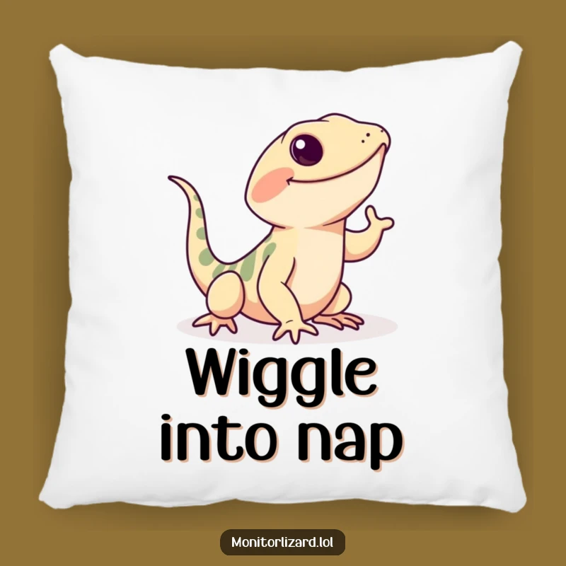 Funny Monitor Lizard Pillow: Soft & Happy Wiggle Decor