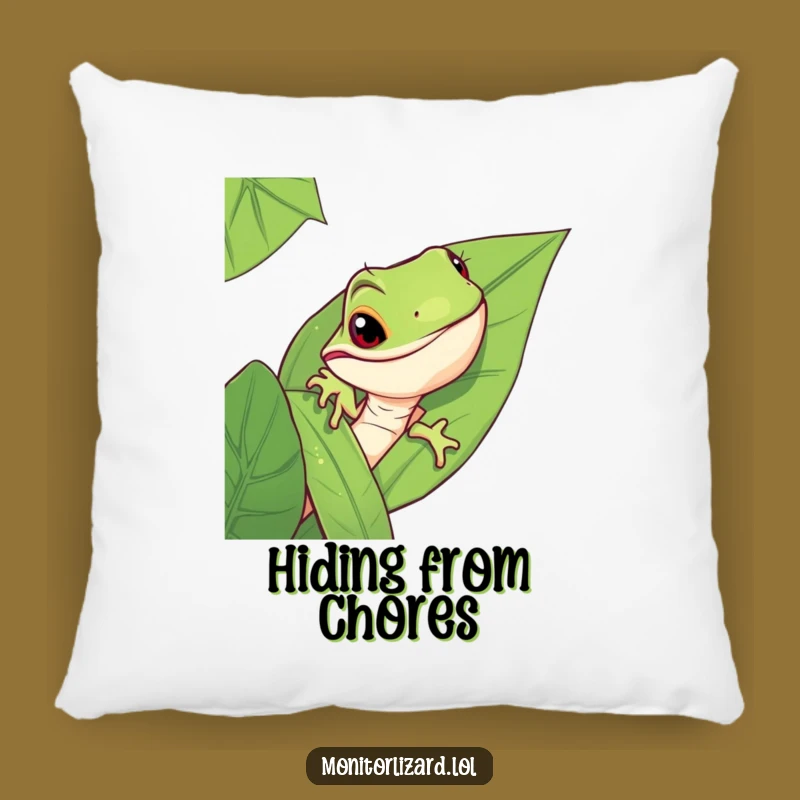 Funny Monitor Lizard Pillow: Cozy Jungle Mystery Decor