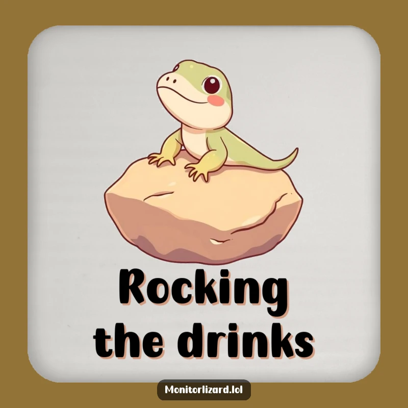 Funny Monitor Lizard Coaster: Relaxed Protection with Reptile Humor, Great Gift!
