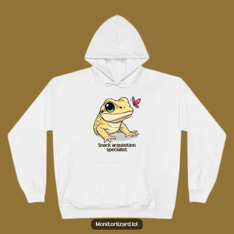 Funny Monitor Lizard Butterfly Hoodie: Cozy Chase Sweatshirt Gift