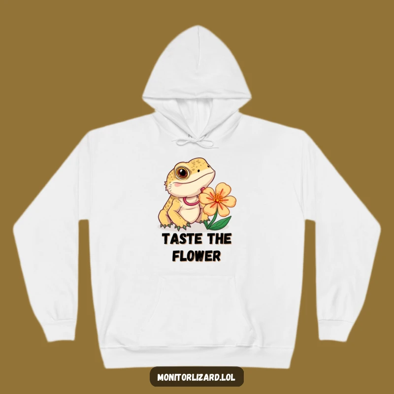 Funny Monitor Lizard Flower Hoodie: Cozy Curiosity Comfort