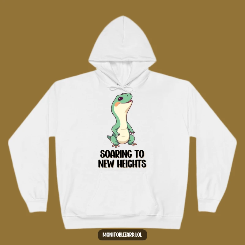 Funny Monitor Lizard Grin Hoodie - Cozy Happy Reptile Sweatshirt, Awesome Funny Gift