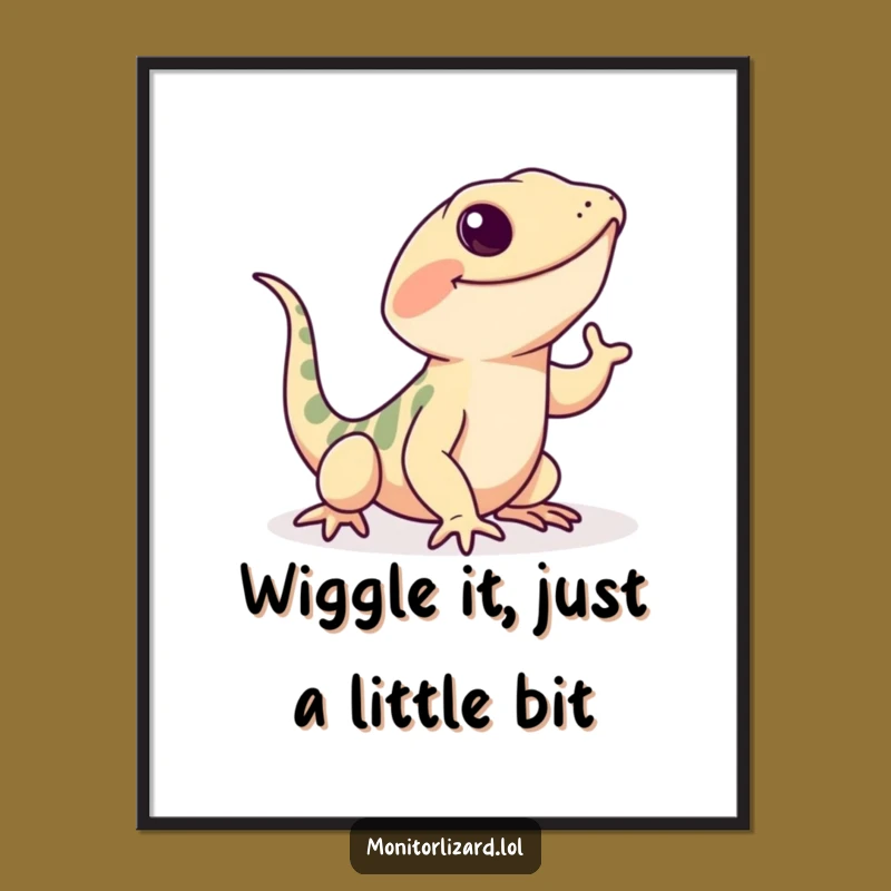 Free Printable Wall Art: Happy Lizard Wiggle - Funny Downloadable Decor