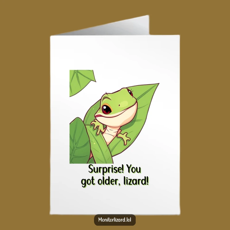 Free Printable Birthday Card: Mischievous Lizard - Funny Downloadable Gift