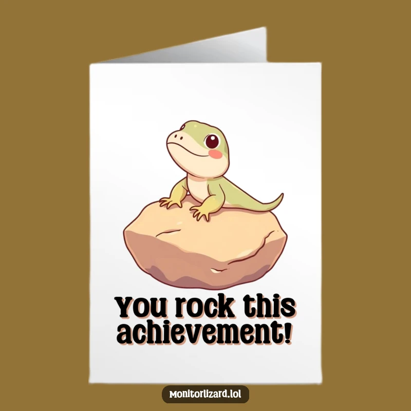 Free Printable Congrats Card: Lizard's Sunny Success, Hilarious Downloadable Gift!
