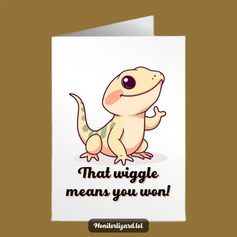 Free Printable Congrats Card: Lizard's Tail Wiggle - Funny Downloadable Gift