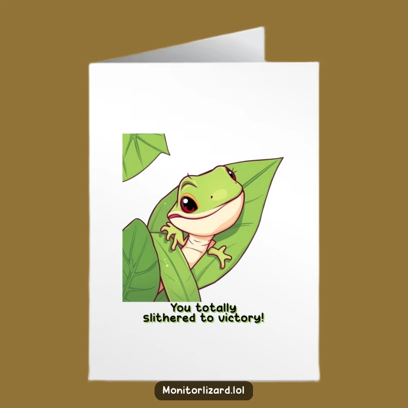 Free Printable Congrats Card: Lizard's Surprise - Funny Downloadable Gift
