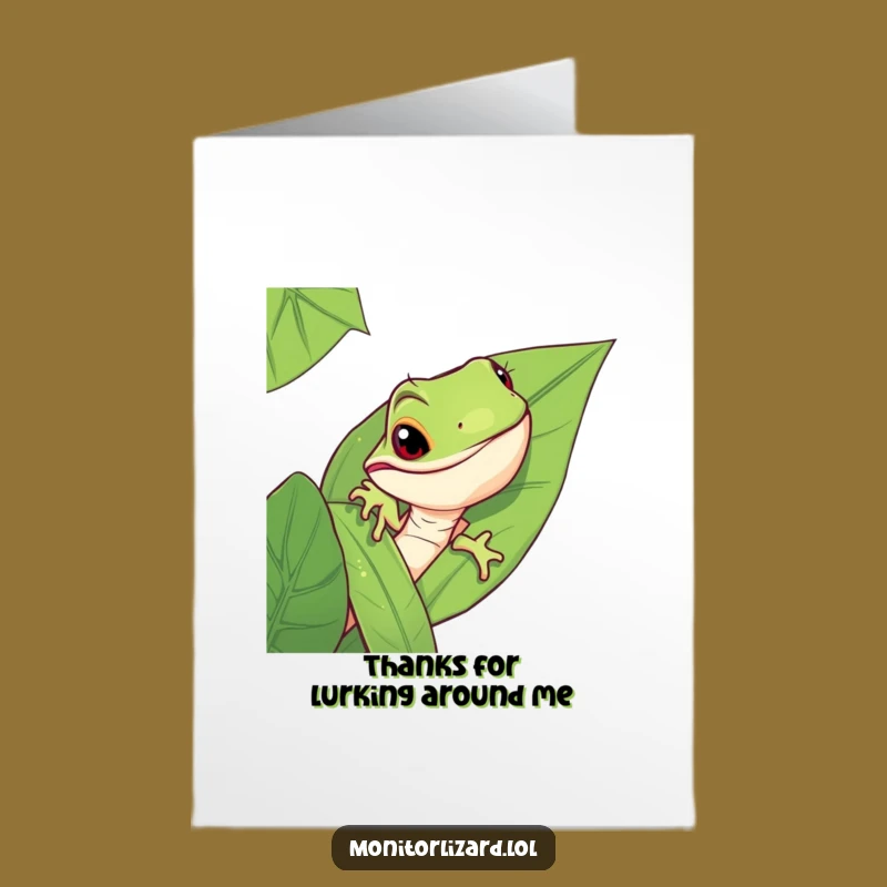 Free Printable Thank You Card: Lizard's Peek - Funny Downloadable Gift