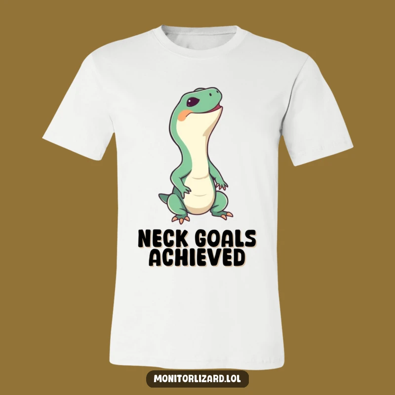 Funny Monitor Lizard Grin T-Shirt - Happy Stretch Reptile Tee, Best Funny Gift