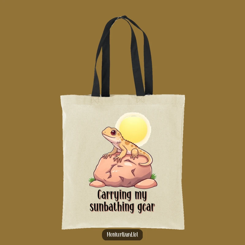Funny Content Monitor Lizard Tote Bag: Stylish Reptile Carry-All Gift