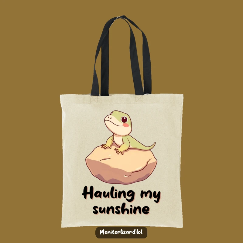 Funny Monitor Lizard Sun Tote Bag: Carry Your Chill with Reptile Humor, Great Gift!